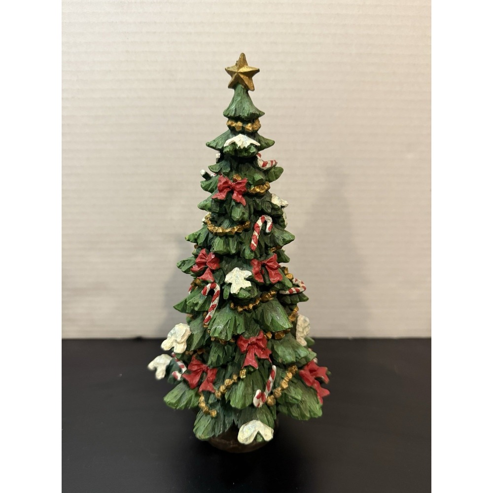 Vintage Home Interior Resin Table Top Holiday Christmas Tree Decor 9"